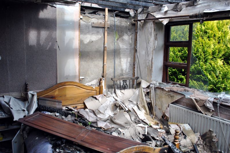 Repaired Fire-Damaged Interior